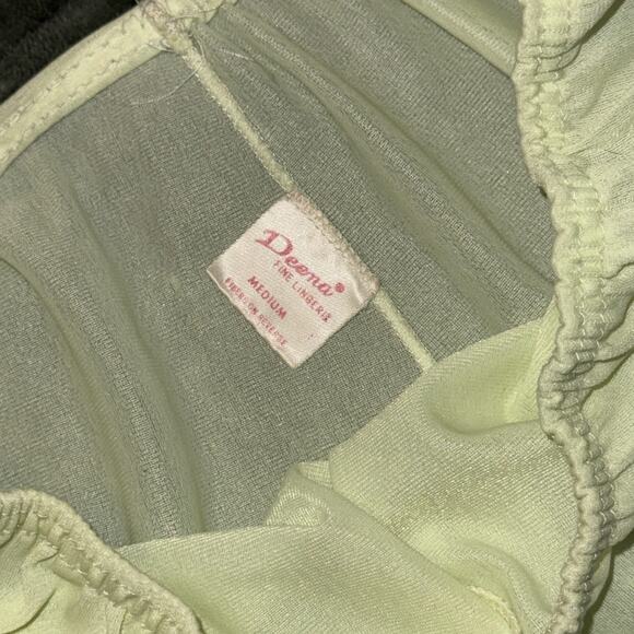 VTG Deena Intimates Half Slip Womens Medium Green Lace Trim Petticoat Underskirt - Picture 2 of 5